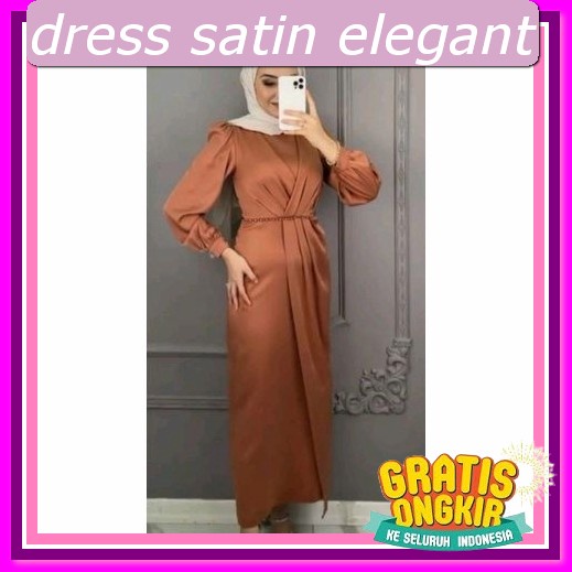 Dress Simmer Silk Premium Dress Satin Kondangan Bridesmaid Dreas Brismid Terbaru Gaun Bridesmaid Sat