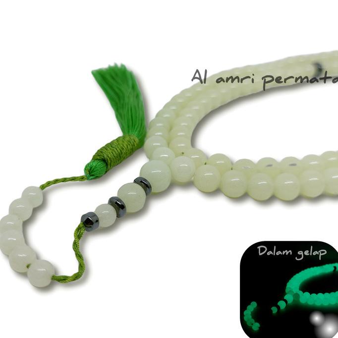 tasbih batu fosfor 99 butir original menyala dalam gelap