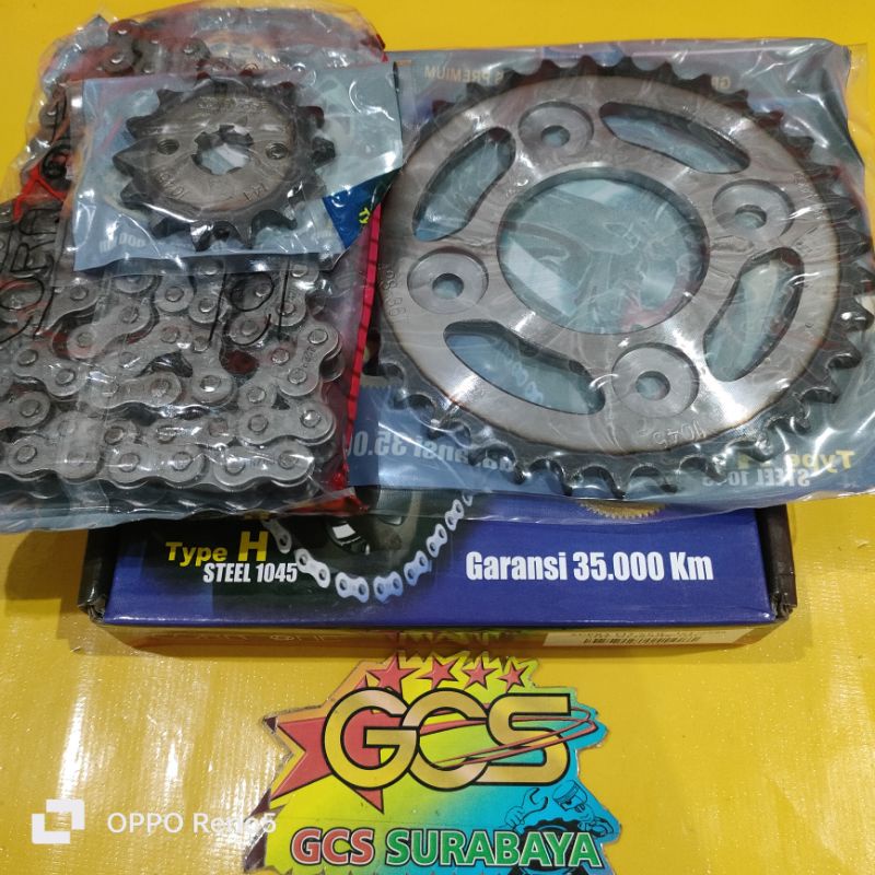 ger set,gear set,rantai gir paket full set Supra fit new 2006 pnp Blade new,Revo abs,Supra x 125,kar