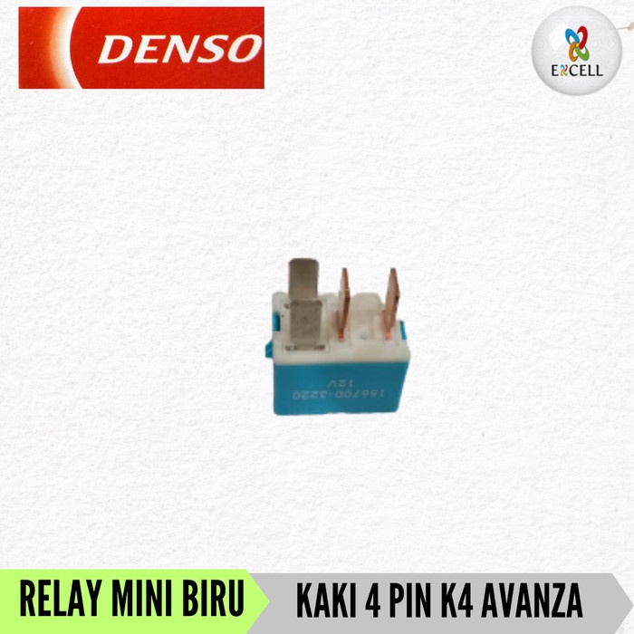 Relay biru kaki 4 denso populer