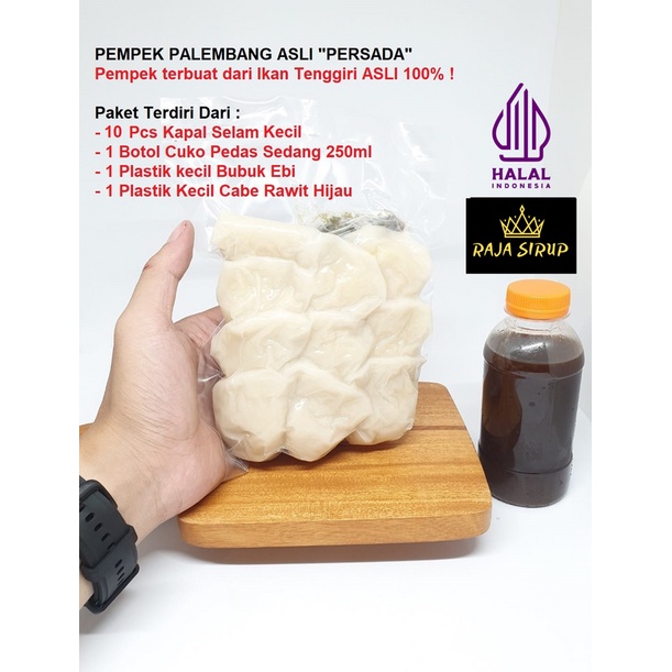 

Pempek Palembang PERSADA Pempek KAPAL SELAM KECIL Ikan Tenggiri ASLI isi 10pcs