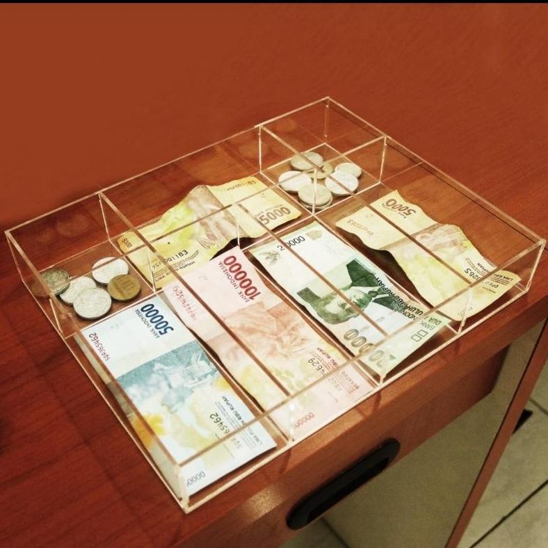 Best Akrilik tempat uang kasir/kotak uang laci kasir ,.