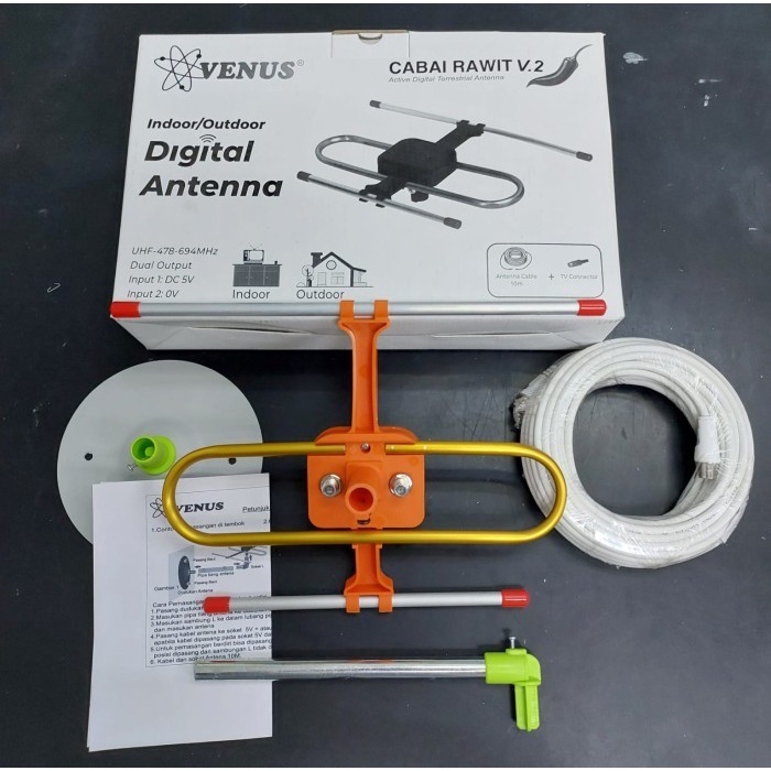 ANTENA TV UHF VENUS CABAI RAWIT COCOK UNTUK SET TOP BOX SIARAN DIGITAL