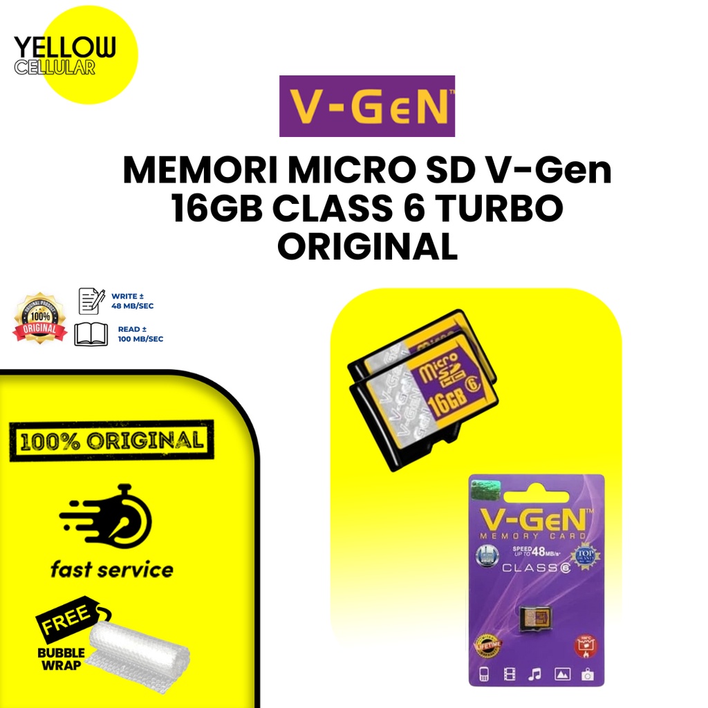 MICRO SD CARD V-GEN 16GB CLASS 6 MEMORY CARD HP MICRO SD KARTU MEMORI HP MURAH