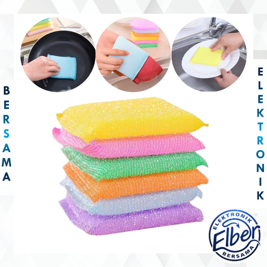ELBER HL0137 Spon Cuci Piring Warna Warni Super Magic Spons