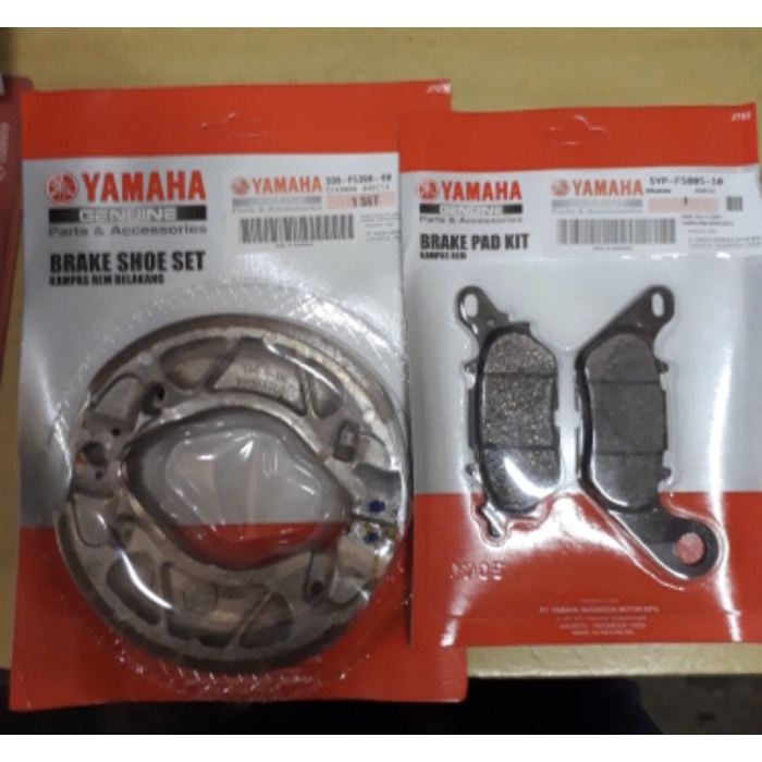 PAKET KAMPAS REM DEPAN BELAKANG YAMAHA MIO / XEON / MIO J ORIGINAL YGP