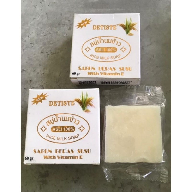 SABUN BERAS SUSU DETISTE 60gr Original / SABUN DETISTE Rice Milk / SABUN THAILAND PEMUTIH KULIT