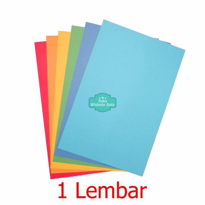 

Kertas Cover Folio Merah Biru Hijau Oranye Coklat Warna Tua 1 Lembar