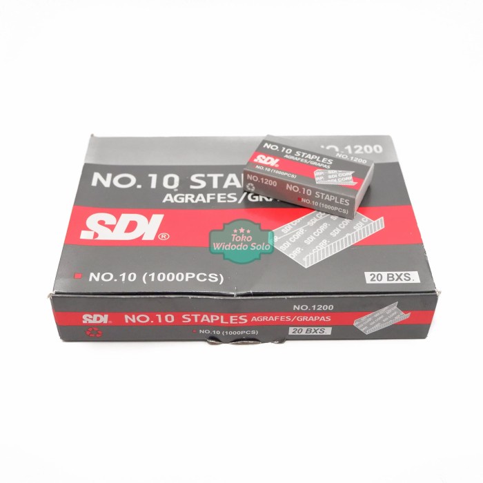 

Isi Stapler SDI 1200 No 10 Staples Refill Stapler 20 Box Kecil