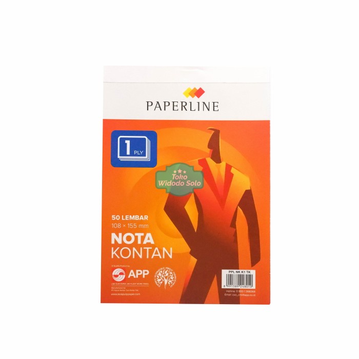 

Nota Kecil Kontan 1 Ply Paperline Rangkap Satu Ecer Per 1 Buah