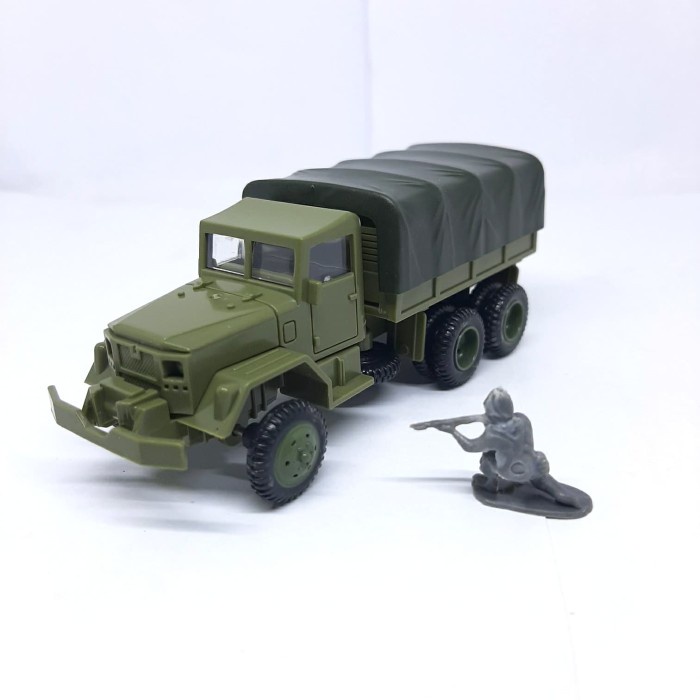 MINIATUR TRUK MILITER US M35 CARGO TRUCK ARMY DIECAST RAKIT 72 MURAH