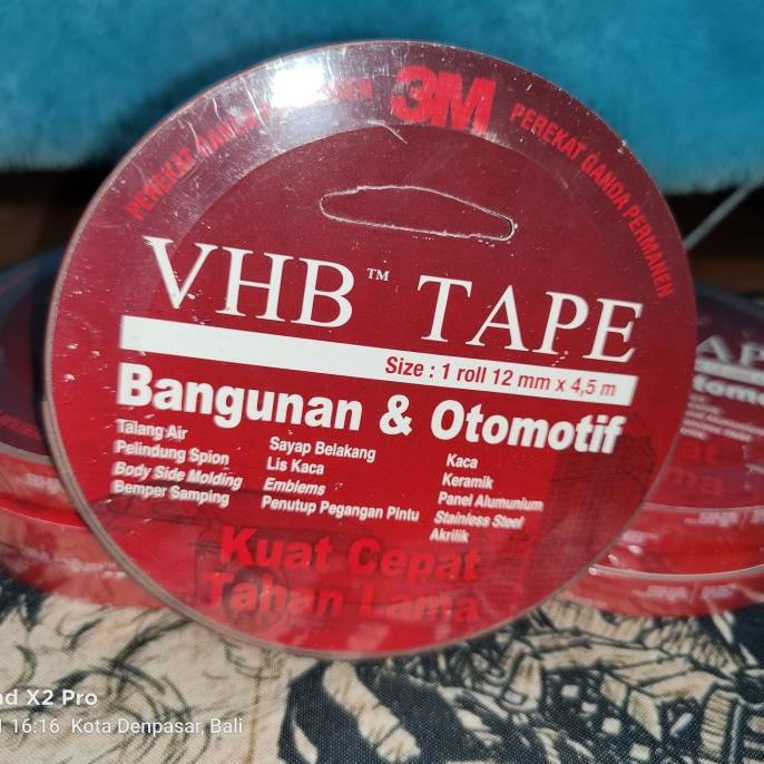 

<<<<<] Jual Double Tape VHB 3M ukuran 12 mm x 4.5 mtr orginal