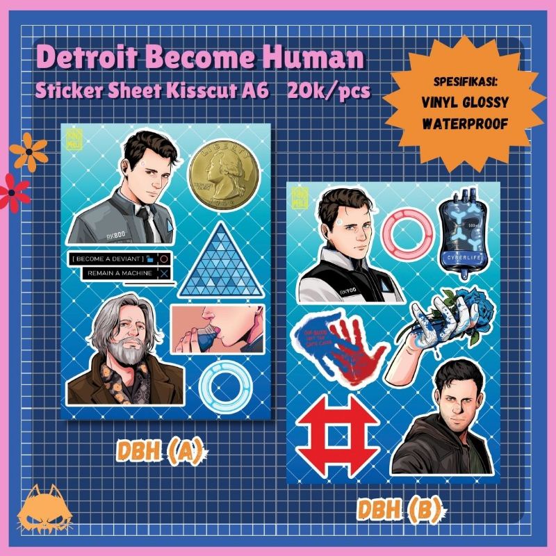 

[OPEN PO] Sticker Sheet Kisscut A6 Detroit Become Human DBH (PRE ORDER ONLY)