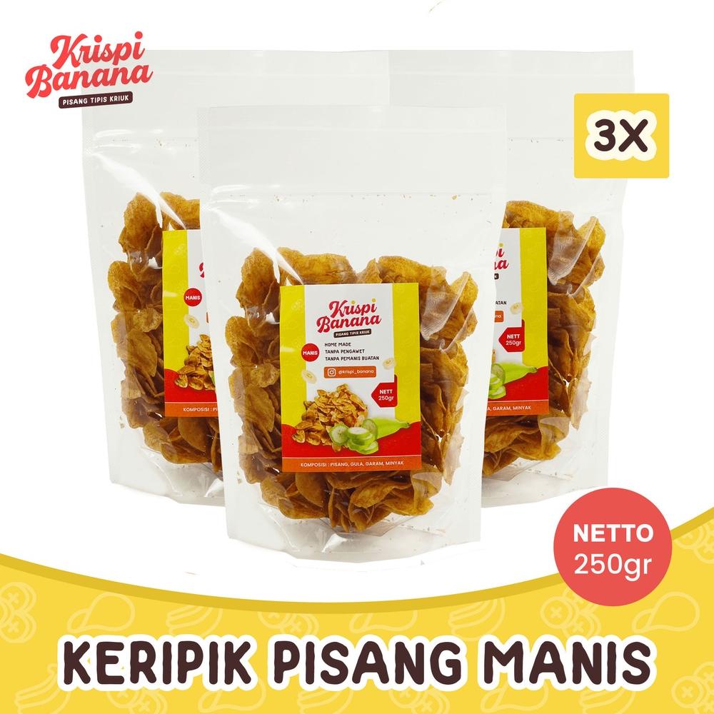 

Termurah KRISPI BANANA Keripik Pisang Manis (Paket 3) Best Seller