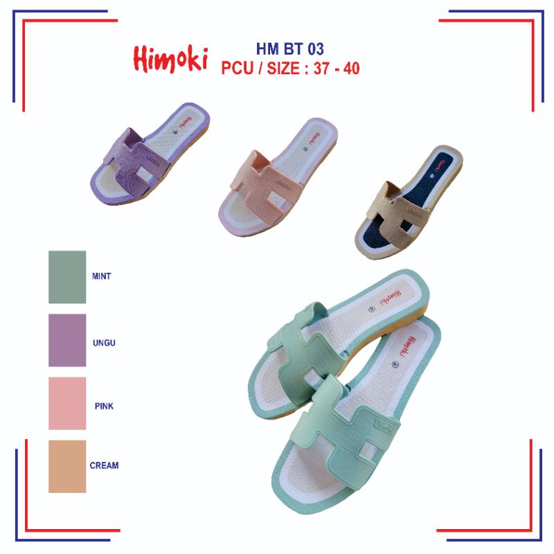 Sandal slop cewek himoki viona tanpa lem awet simpel