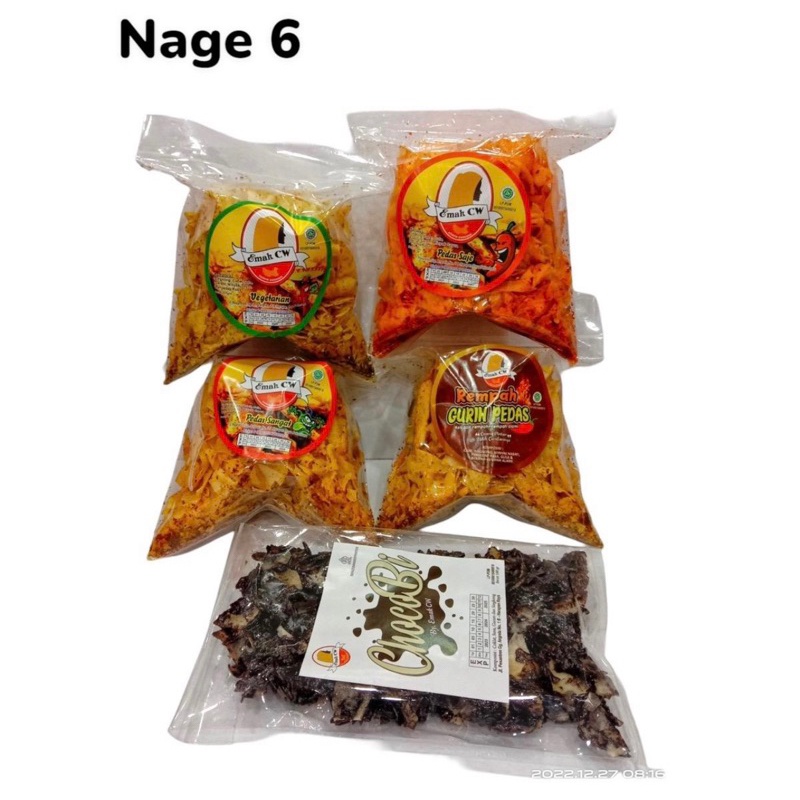 

Ready 5Pcs Keripik Nage 6 (Vegetarian Hijau,Pedas Saje,Pedas Sangat,Rempah Gurih Pedas,Chocobi) Best