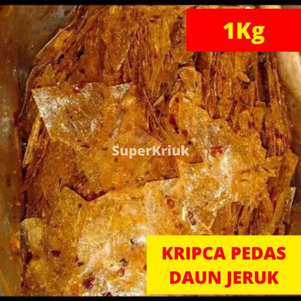 

Ready Keripik Kaca Pedas Daun Jeruk Kripca Matang Siap Makan per-Bal 1Kg Best Seller