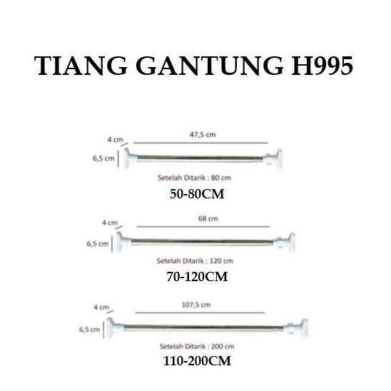 Special UNIK - H995 Tiang Gantungan Flexible / Batang Jemuran / Tiang Jemuran Baju / Tiang Gantungan