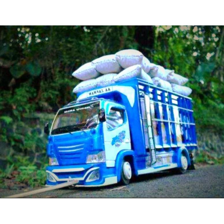 Terbaik MINIATUR TRUK OLENG KAYU FULL LAMPU WAHYU ABADI / MINIATUR TRUK OLENG 