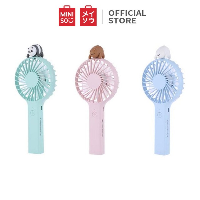 BAYAR DITEMPAT BTS43 - Miniso Official Fan Kipas Angin Mini Portable We Bare Bear Fan /KIPAS ANGIN