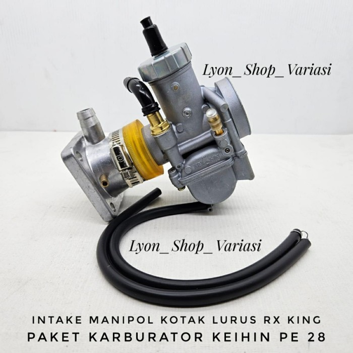 Karbu Karburator Keihin PE 28 Plus Intake Manipol Kotak Lurus Rx King best