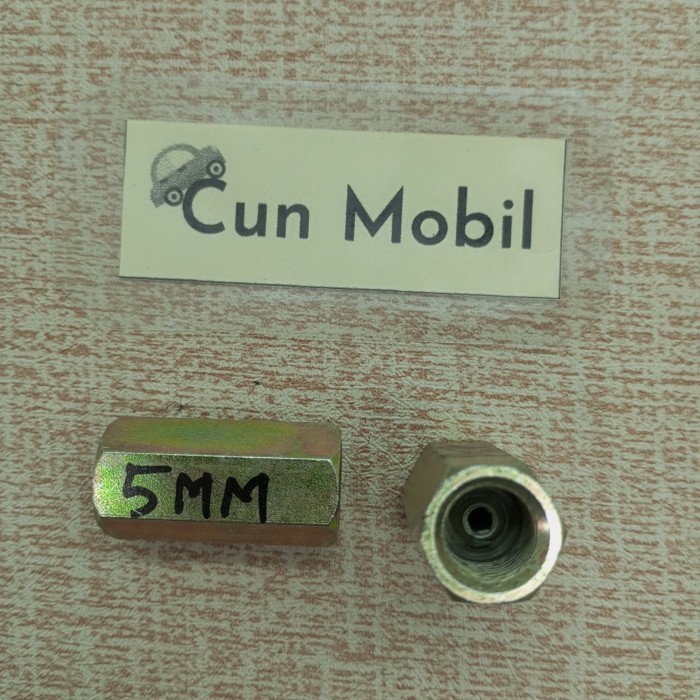 Sambungan Nepel Rem 6 Mm Drat Halus Kunci 10 Mm Model T Kuningan Kode So 238