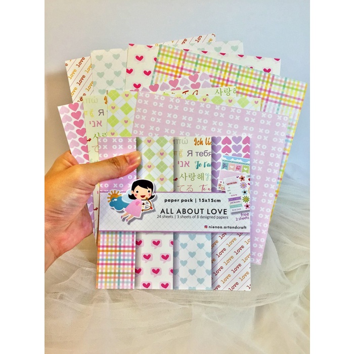 

All About Love - Paper Pack - 15x15cm