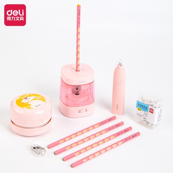 Deli Electric Stationery Set / Set Alat Tulis Elektrik Rautan