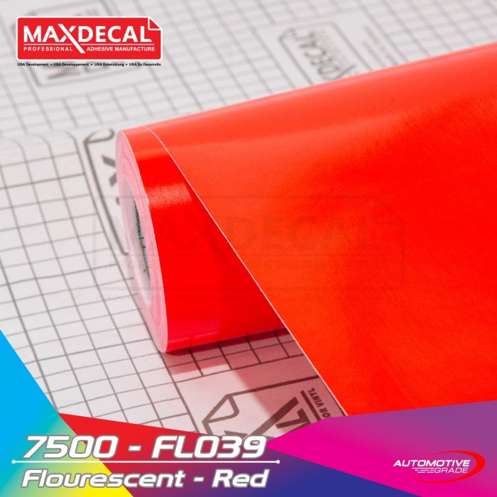 

MAXDECAL Fluorescent FL 039 RED Warna Stabilo Merah Neon 45 cm ROLL