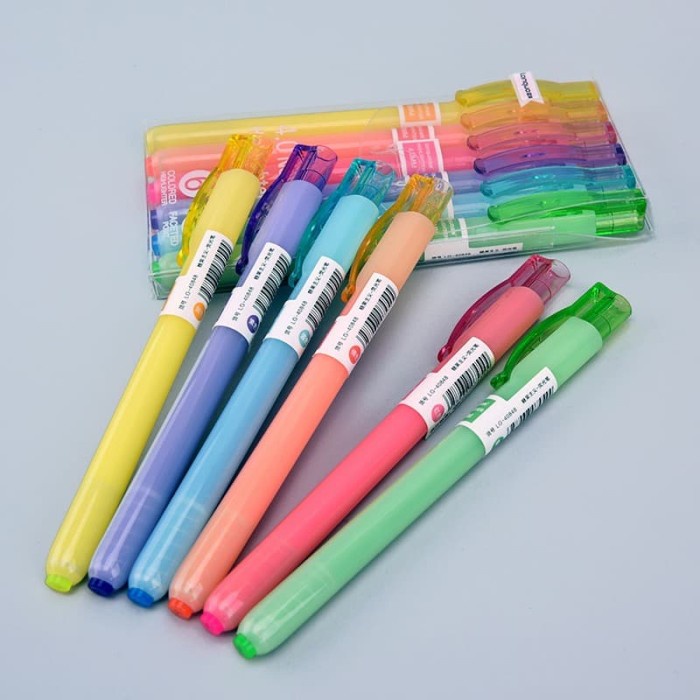 

highlighter pen stabilo set Colorful Line Highlighter Pen 6pc Set