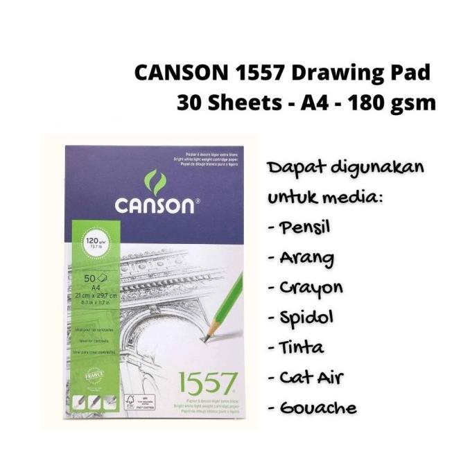 

BARANG TERBARU !!! CANSON 1557 DRAWING PAD SKETCHBOOK BUKU GAMBAR SKETSA - TERLARIS