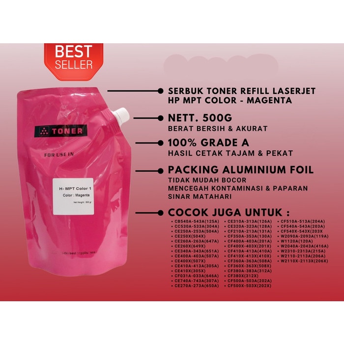 Serbuk Toner Color/Warna Universal Untuk Printer Hp Laser Jet