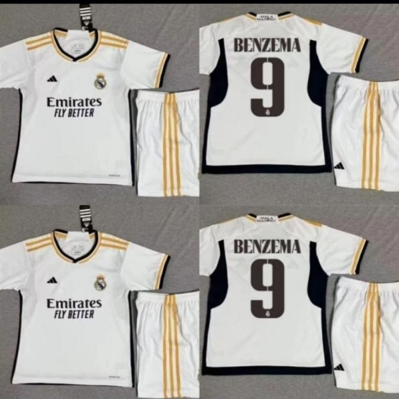 JERSEY BOLA BAJU KIDS ANAK REAL MADRID HOME 2023/2024 GRADE ORI OFFICIAL PLUS NAMSET CUSTOM