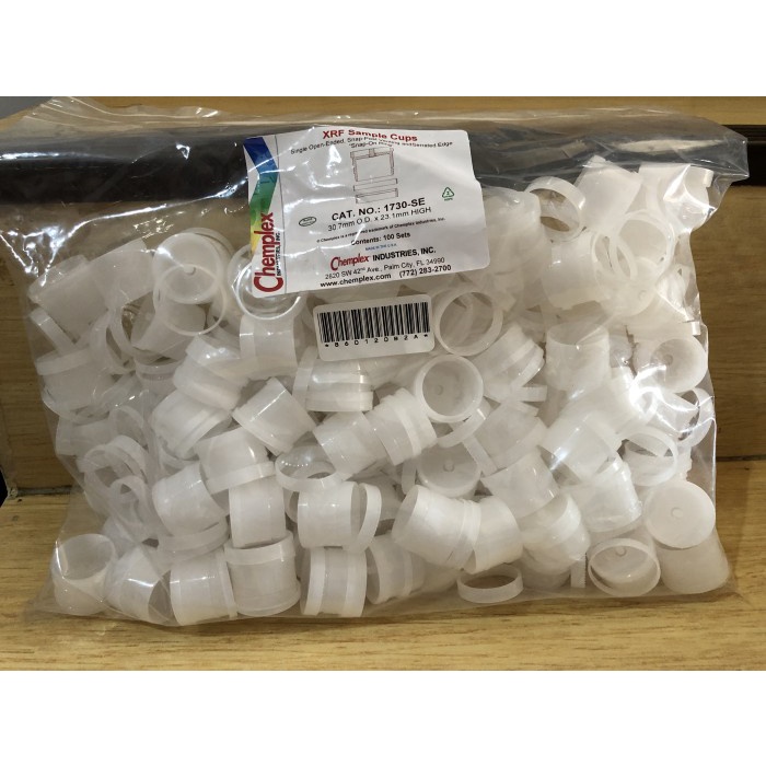 [New] Xrf Sample Cup Cat.No : 1730-Se 30.7Mm O.D X 23.1Mm 100 Set Chemplex Bisa Sameday