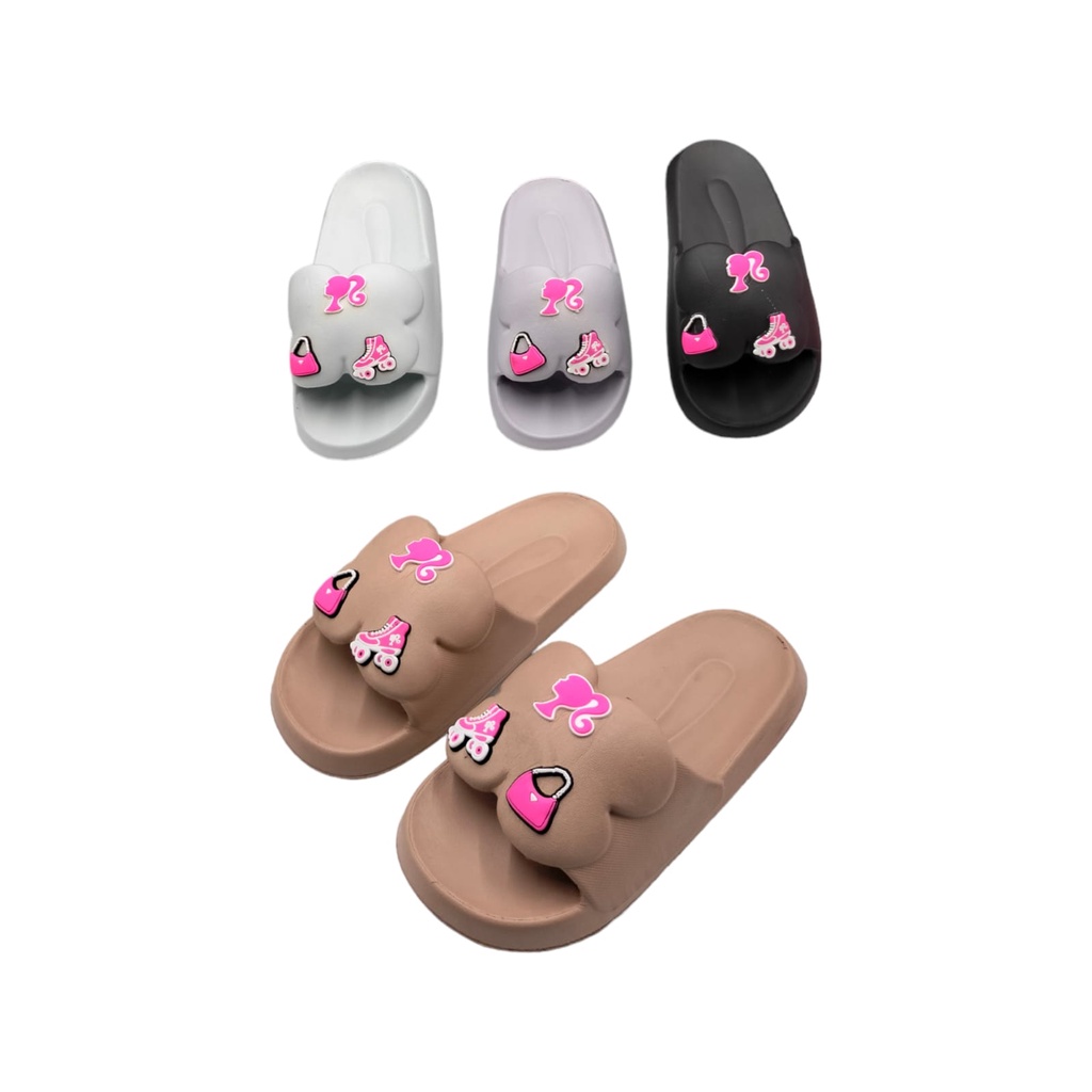 Sandal Slip On karet Jelly Barbie Wanita Dewasa Anti slip Size 36-40 9015-4