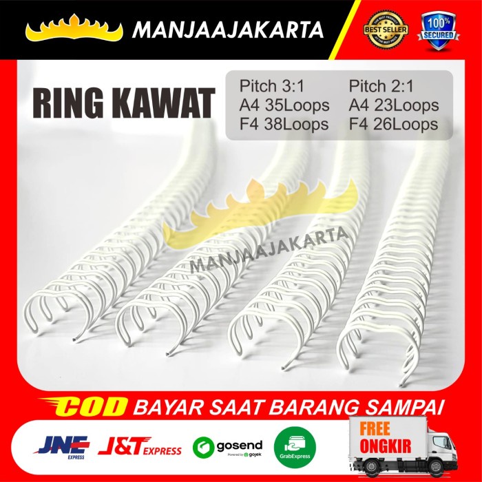 

Ring Kawat Jilid Spiral 5/16" Putih A4 Spiral Kawat Pitch 3 : 1 Murah