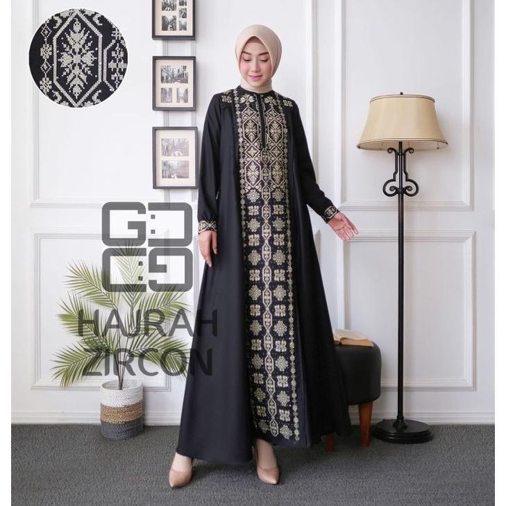 Bisa Cod Gamis Katun Bordir Terbaru Hajrah Zircon Toyobo Premium Original Guzel / Gamis Madina / Nau