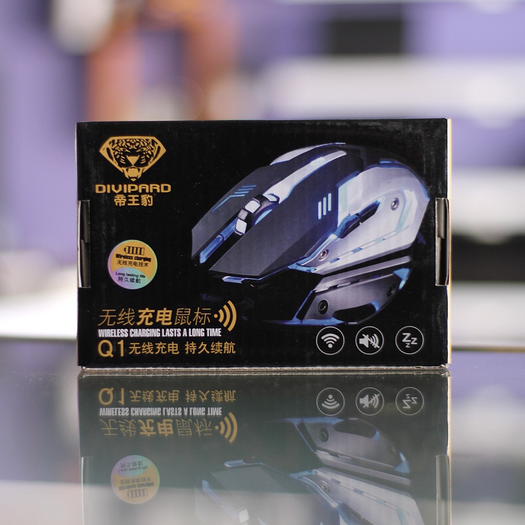 Mouse Wireless Gaming Charging Silent 2.4Ghz Divipard Q3 7 Color RGB