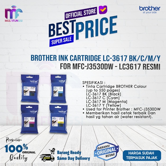 

BROTHER INK CARTRIDGE LC-3617 BK/C/M/Y FOR MFC-J3530DW - LC3617 RESMI
