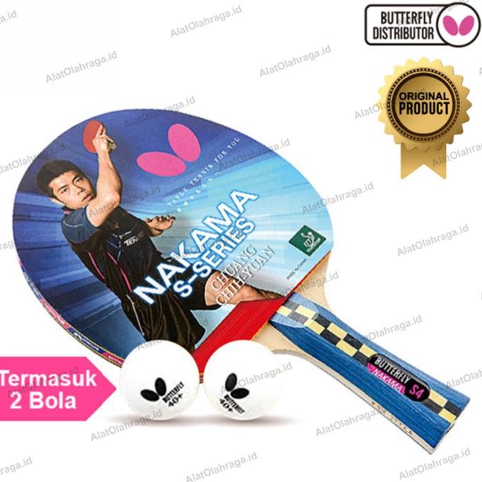 Bet Pingpong Tenis Meja Raket Pingpong Tenis meja Butterfly Nakama S4