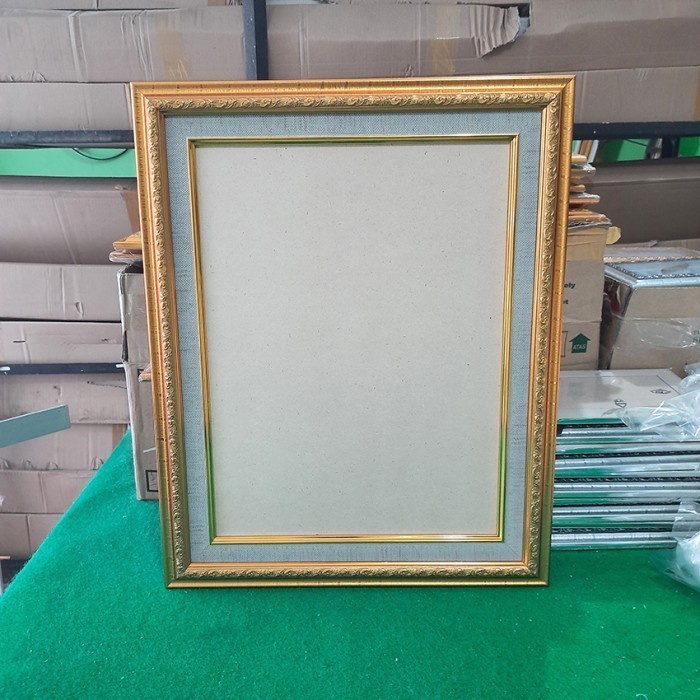 Promo Bingkai Figura Frame Foto Ukir Linen 20R (40X60 Cm) Gold