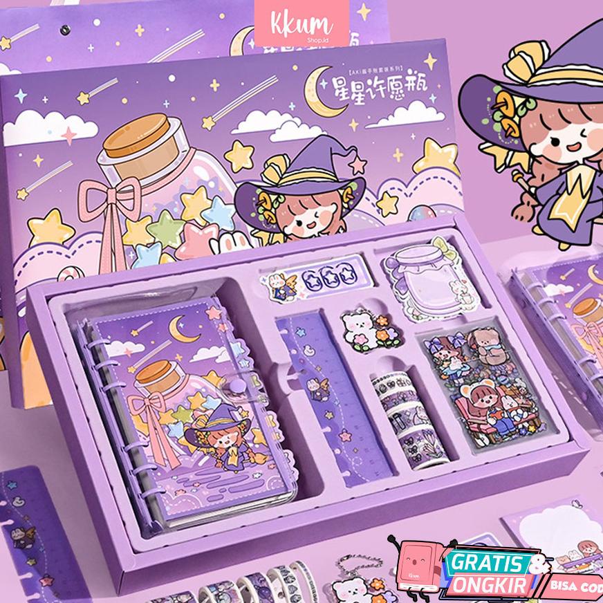 

9 in1 gift set/ Hadiah ulang tahun journal kit set/ Diary lucu set/ Buku tulis catatan anak