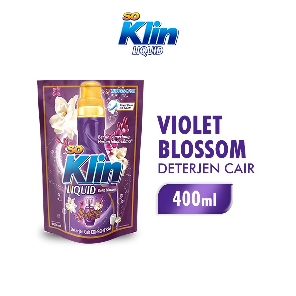 Soklin Deterjen Cair Violet Pouch 400 ml
