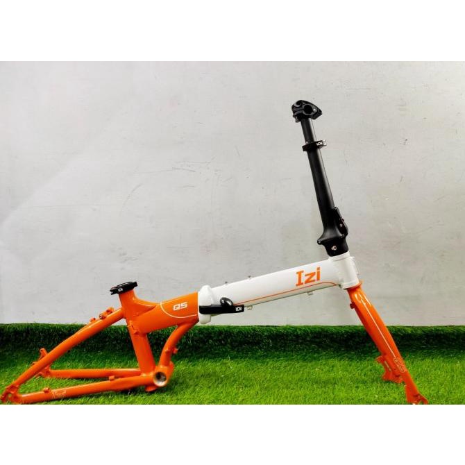 Frameset + Handlepost Sepeda Lipat Izi Q5 Disc Brake Like Fnhon Blast