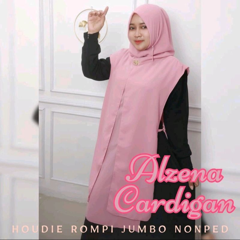 Hijab Instan ALZENA HOUDIE ROMPI JUMBO NONPED Ceruty Babydoll Premium Ori Ayyuby Hijab