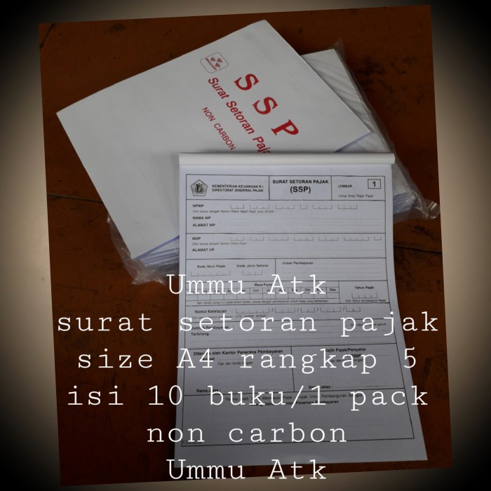 

Surat setoran pajak size A4 isi 10 buku rangkap 5 non carbon