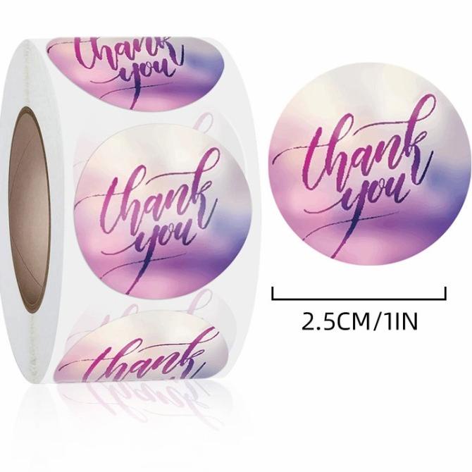 

New Sticker Thank You Hologram 1 Rol Isi 500 Label Tempelan Paket Online Stok Terbatas