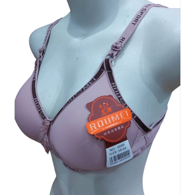 Bra Bh Fashion Wanita Bra Busa Tipis Tanpa Kawat kait 2 Roumei 3899