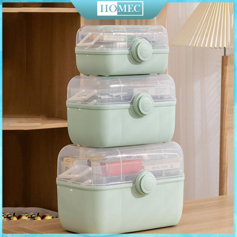 Kotak P3K Susun Kotak Obat Plastik Kotak Penyimpanan Obat Box Obat Obatan Wadah Obat Travel Serbagun