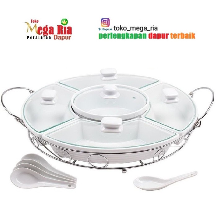 PRASMANAN PUTAR KERAMIK TUTUP KACA 16 INCH MEDIUM HOME LINE